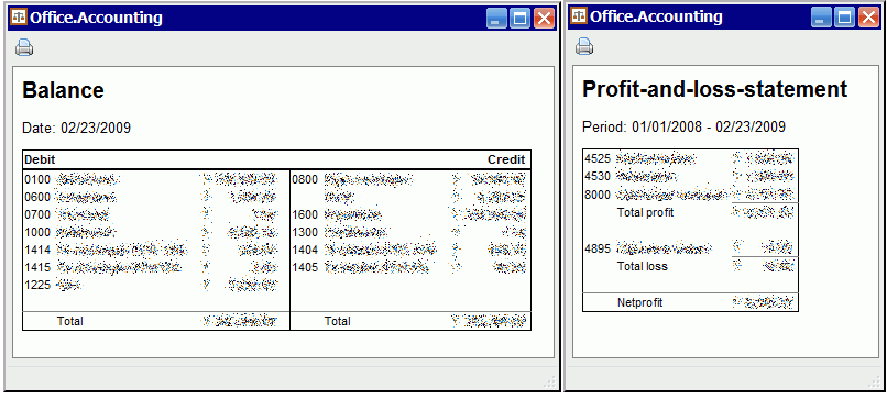 Balance and profit-and-loss